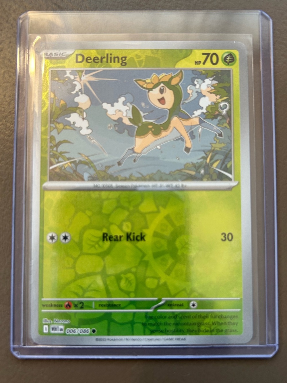 POKÉMON Deerling (006/086) Reverse Holo finish-2025yr / hard sleeve